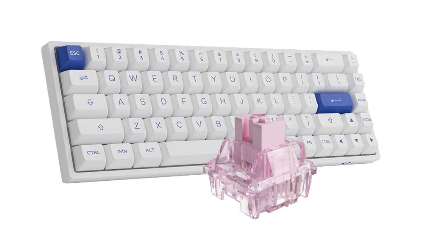 Bàn phím cơ AKKO 3068B Plus Multi-modes Blue on White Akko CS Jelly Pink switch