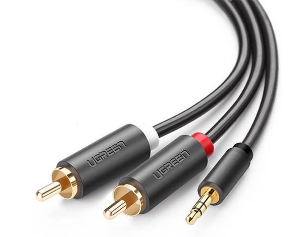 C&aacute;p chuyển Ugreen 10513 3.5mm sang 2 đầu hoa sen RCA 5M