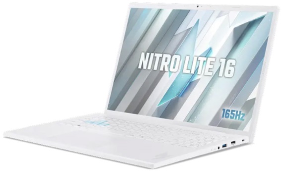 Laptop Acer Gaming Nitro Lite 16 NL16-71G-71UJ (i7 13620H/ 16GB/ 512GB SSD/ RTX 3050 6Gb/ 16 inch FHD+/ 165Hz/ Win11/ Trắng/ 1Y) 