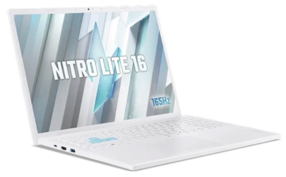 Laptop Acer Gaming Nitro Lite 16 NL16-71G-71UJ (i7 13620H/ 16GB/ 512GB SSD/ RTX 3050 6Gb/ 16 inch FHD+/ 165Hz/ Win11/ Trắng/ 1Y) 