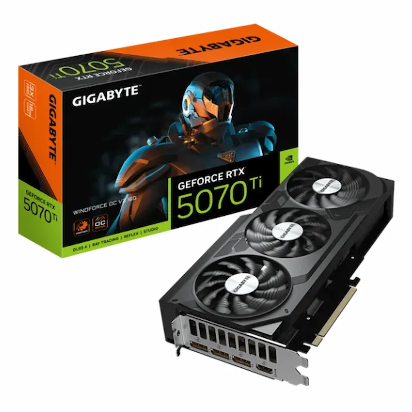 Cạc m&agrave;n h&igrave;nh Gigabyte GeForce RTX 5070 Ti WINDFORCE OC V2 16G (N507TWF3OCV2-16GD) 