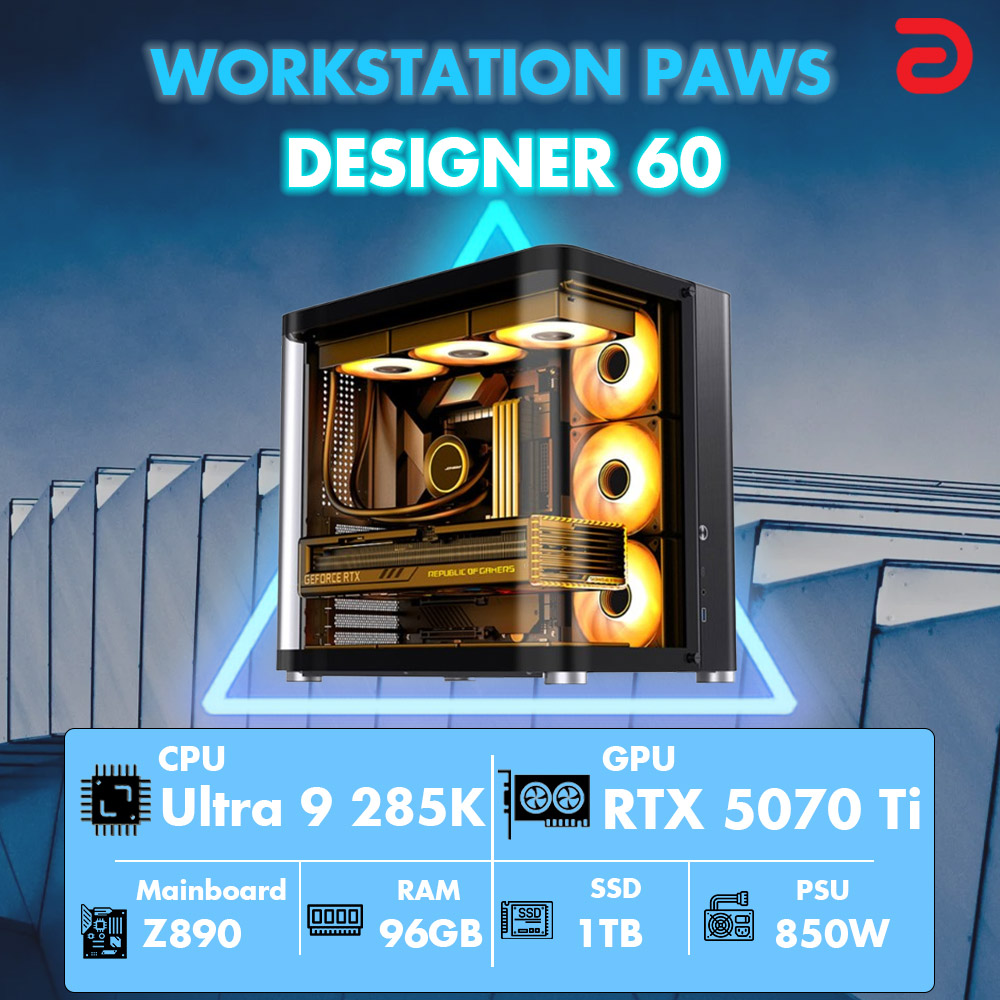 M&aacute;y t&iacute;nh PAWS DESIGNER 60 (Core Ultra 9 285K/Z890/96GB/RTX 5070 TI)