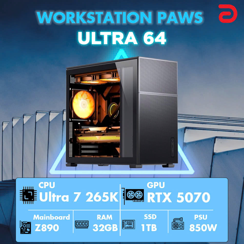 M&aacute;y t&iacute;nh PAWS Ultra 64 (Core Ultra 7 265K/Z890/32GB/RTX 5070) 