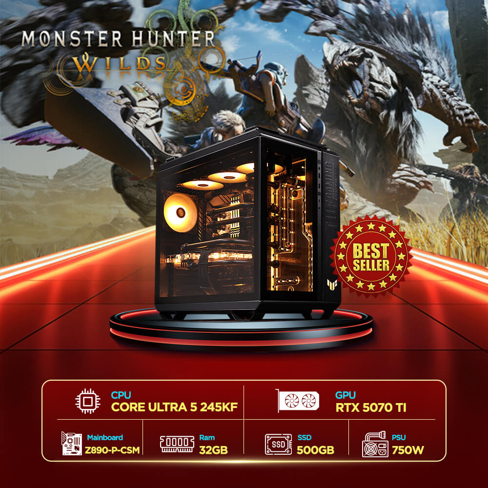 M&aacute;y t&iacute;nh PCPA x Asus Monster Hunter Wilds-Core Ultra 5