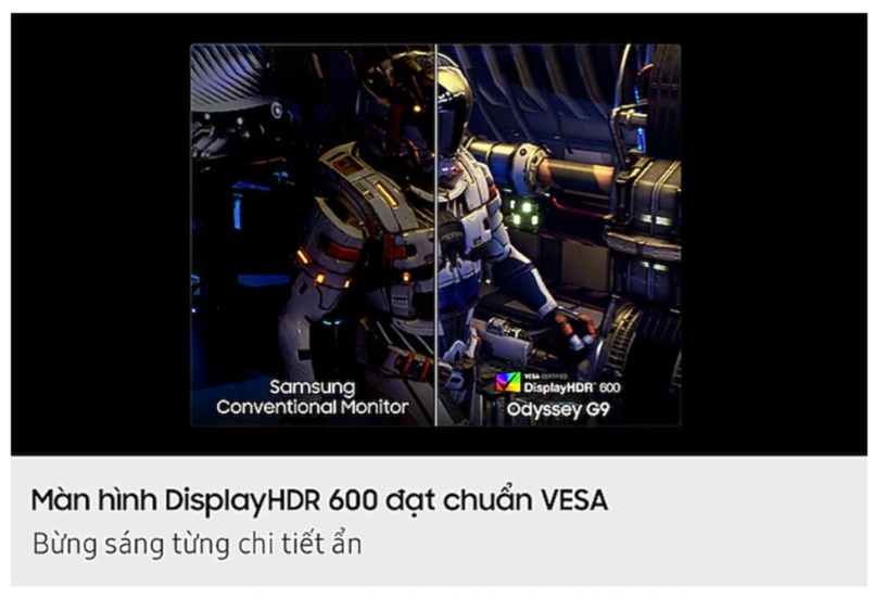 Màn hình gaming Samsung Odyssey G9 LS49FG912EEXXV (49Inch/ DQHD (5120x1440)/ 1ms/ 144Hz/ 350cd/m2/ VA) 