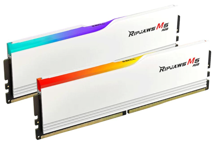 Ram PC GSKill Ripjaws M5 RGB 32GB (2x16GB) DDR5 5200 Mhz White (F5-5200J4040A16GX2-RM5RW)
