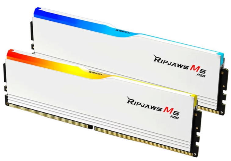 Ram PC GSKill Ripjaws M5 RGB 32GB (2x16GB) DDR5 5200 Mhz White (F5-5200J4040A16GX2-RM5RW)
