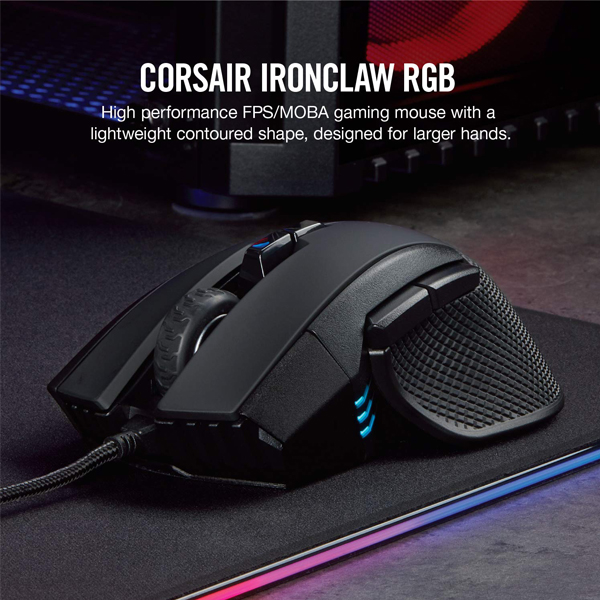 Chuột Corsair IRONCLAW RGB WIRELESS Gaming (CH-9317011-NA) (Bluetooth-Wireless)