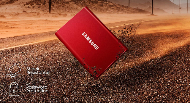 Ổ cứng di động SSD Samsung T7 Portable 500Gb USB3.2 (Màu đỏ)
