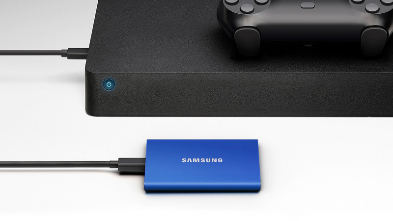 Ổ cứng di động SSD Samsung T7 Portable 1TB USB3.2 (Màu xanh)