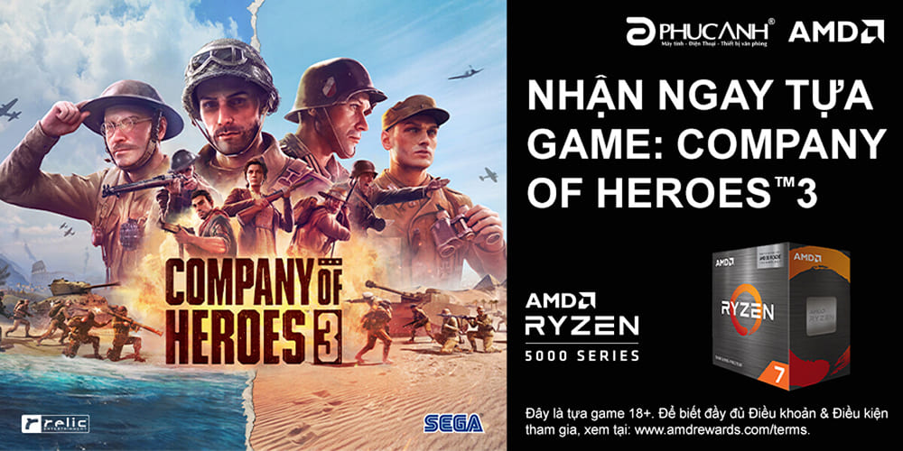 [Khuyến Mại] Mua chip AMD 5000 series - Nhận ngay Code game Company of Heroes™ 3