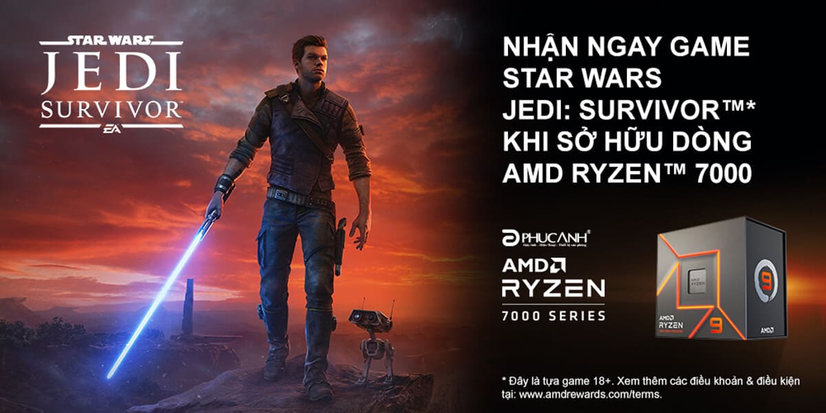 [Khuyến Mại] Mua chip AMD 7000 series - Nhận ngay Code game STAR WARS Jedi: Survivor