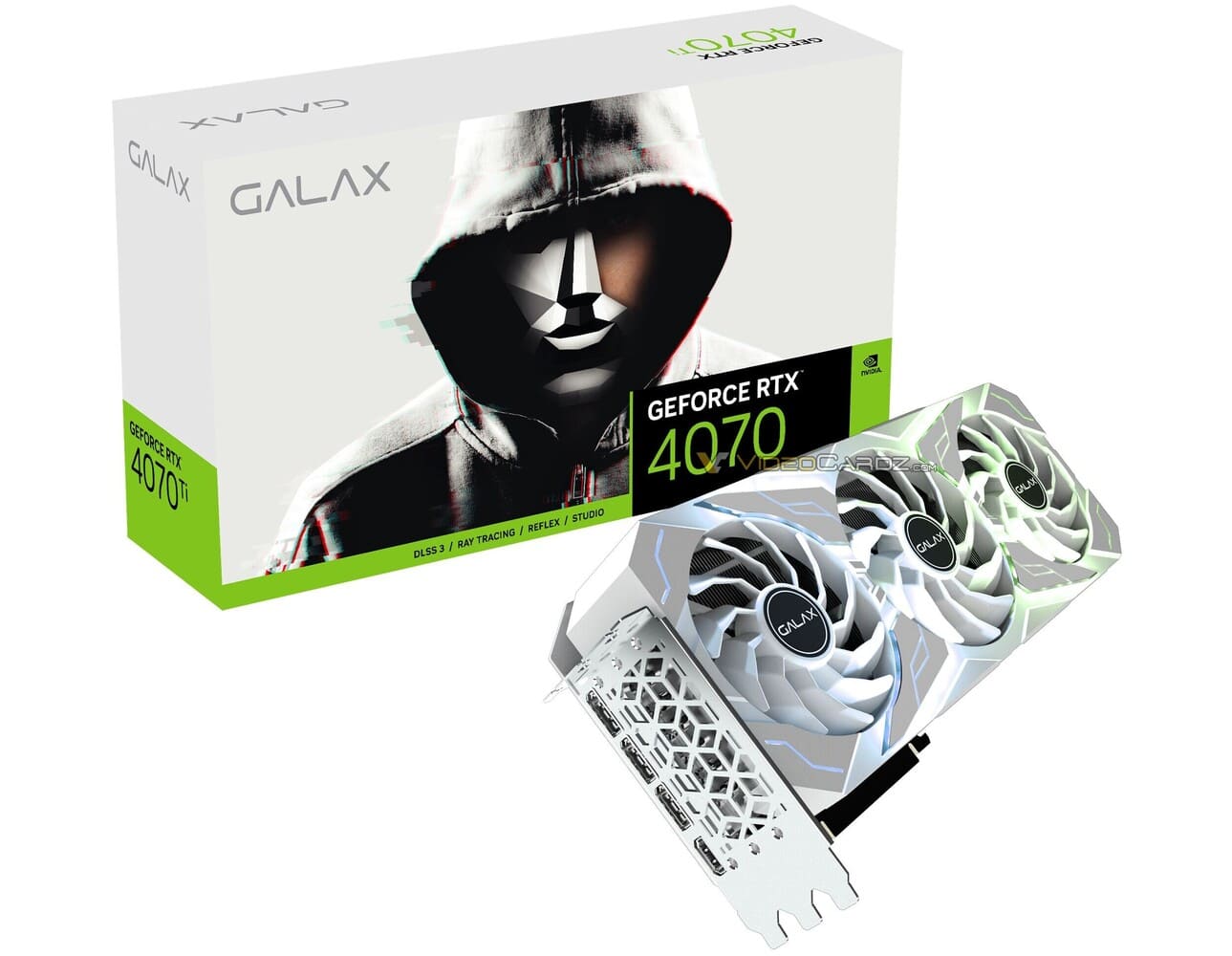 Hé mở hình ảnh về sản phẩm card GALAX GeForce RTX 4070 (non-Ti) 