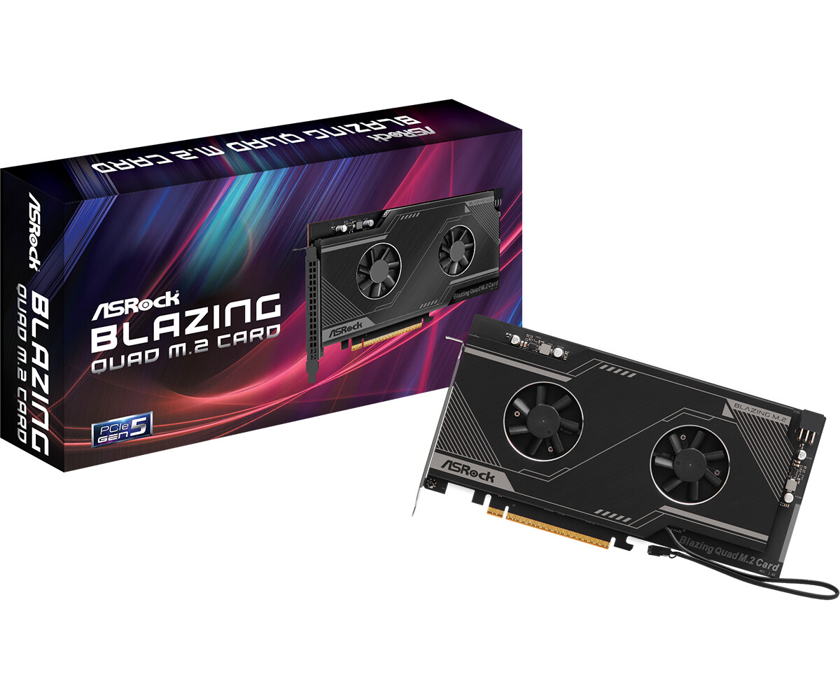 ASRock giới thiệu card SSD Blazing Quad M.2 có kích thước gần bằng một card đồ họa