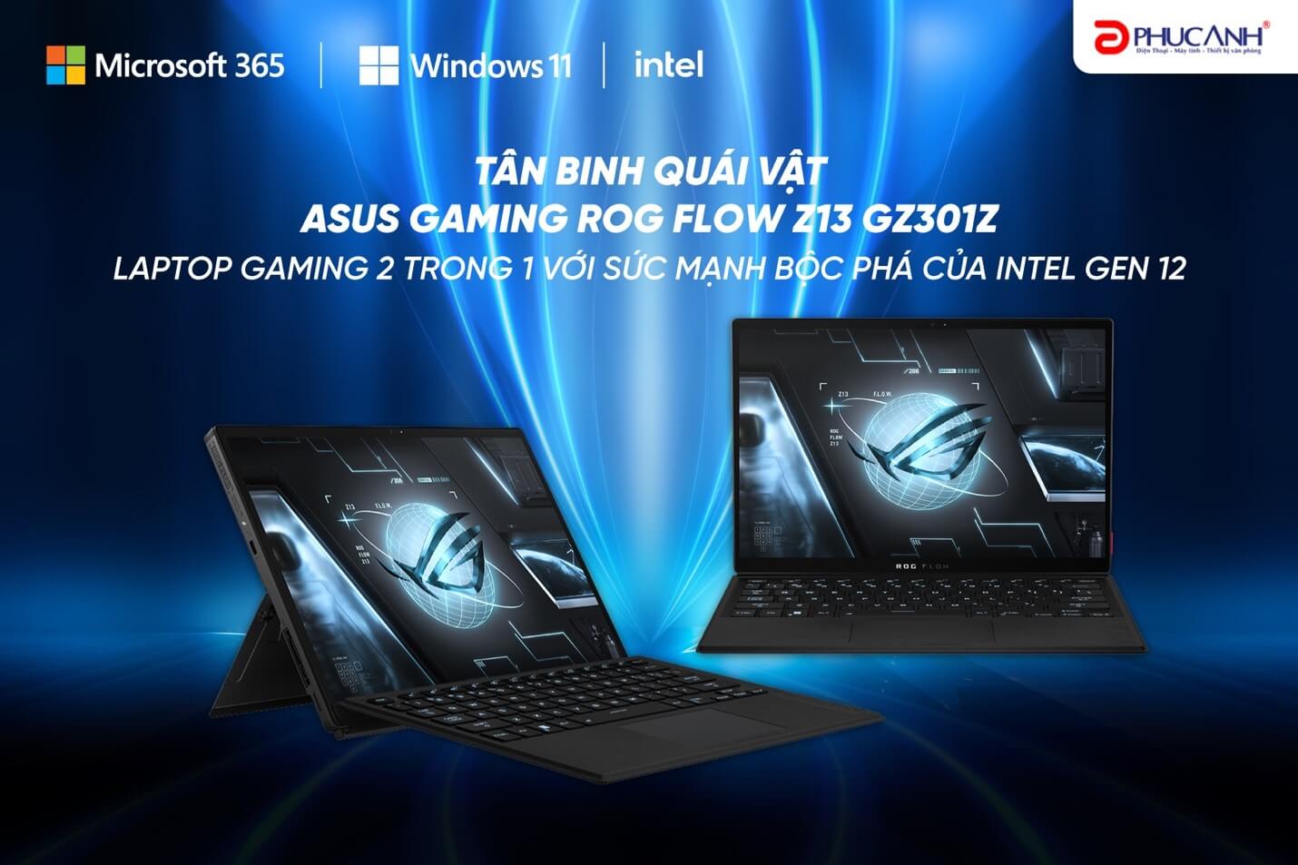 Tân binh quái vật Asus Gaming ROG FLOW Z13 GZ301ZC – Laptop gaming 2 trong 1 với sức mạnh bộc phá của Intel Gen 12