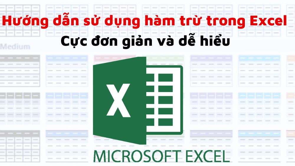 trừ trong excel