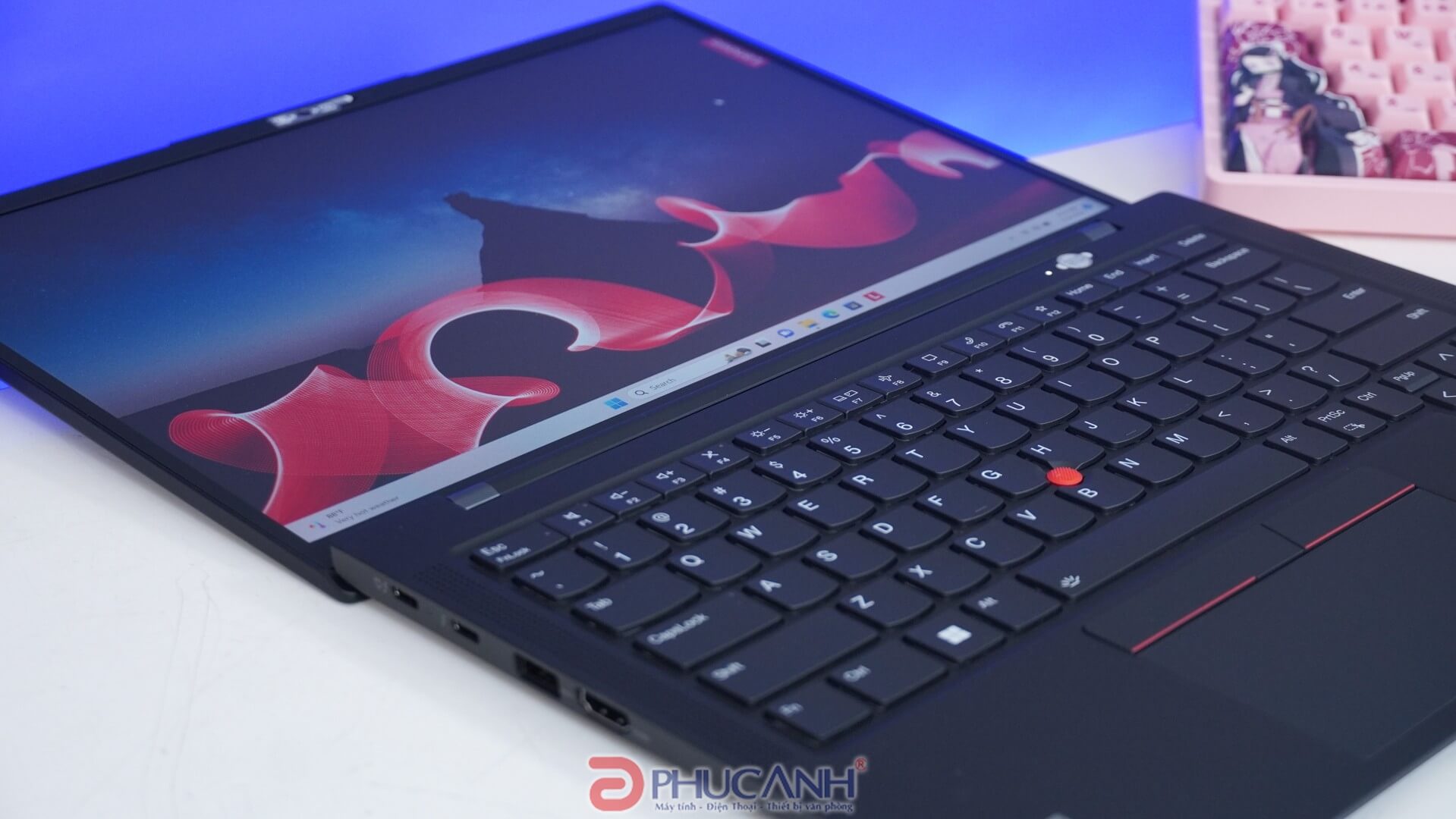 Custodia In Pelle Per Lenovo ThinkPad X1 Carbon Gen 11 14" - Serie Contour, Nero, Con Supporto