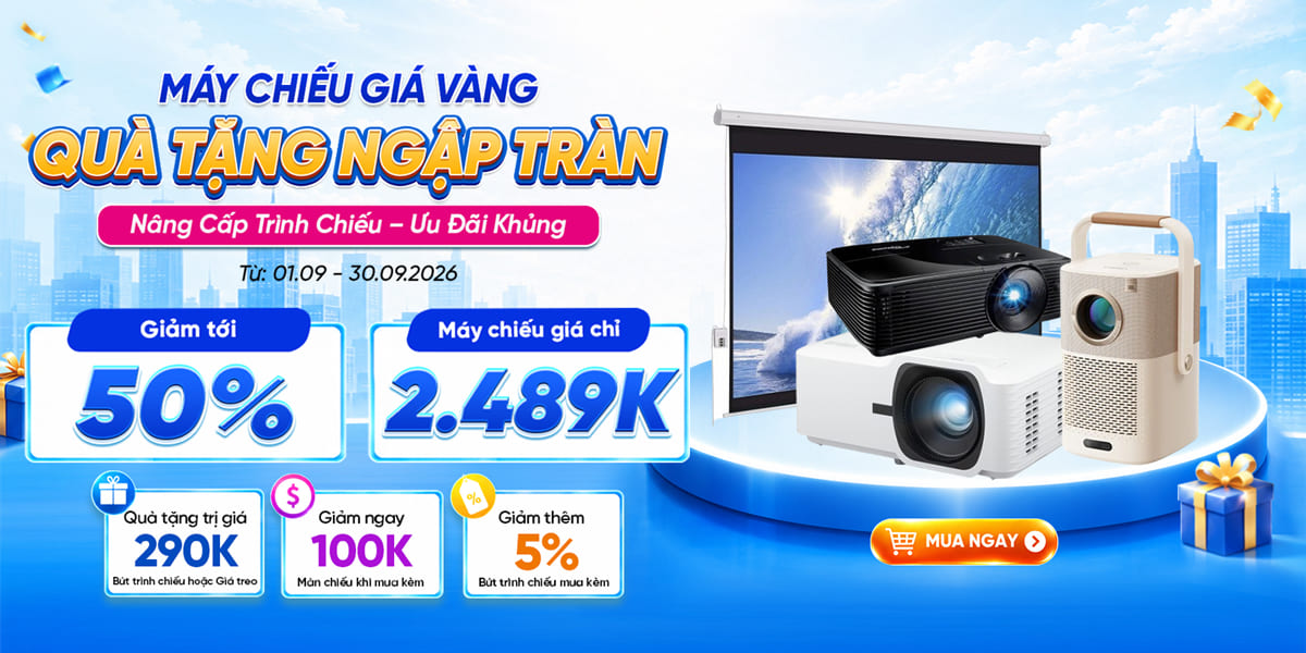 [Khuyến mại] Máy Chiếu Giá Vàng - Quà tặng ngập tràn