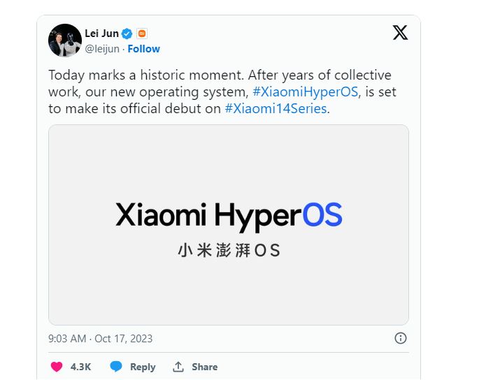 [Tin Tức] 'HyperOS' mới của Xiaomi sẽ cung cấp năng lượng cho điện thoại thông minh của họ và hơn thế nữa 