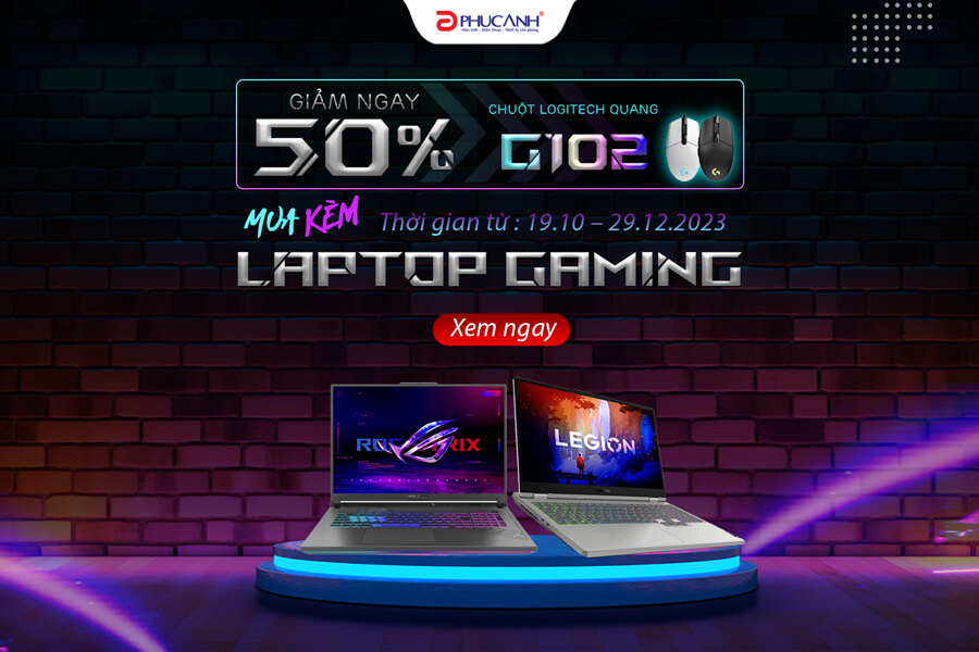 [Khuyến Mại] Giảm giá 50% chuột LOGITECH G102 LIGHTSYNC RGB khi mua kèm laptop gaming