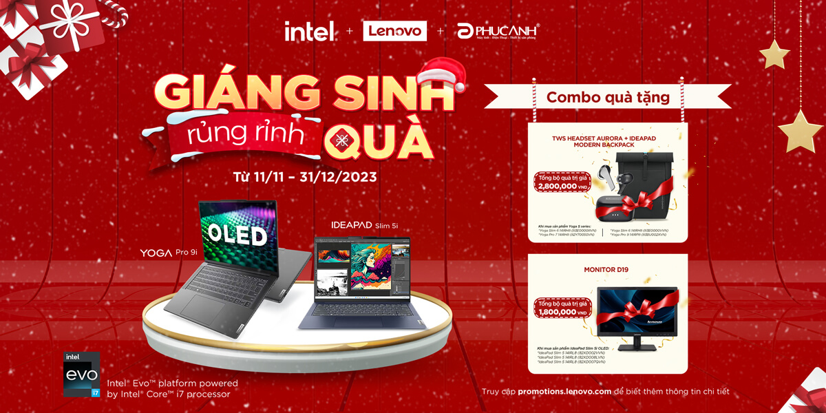[Khuyến Mại] Giáng sinh rủng rỉnh quà với laptop Lenovo