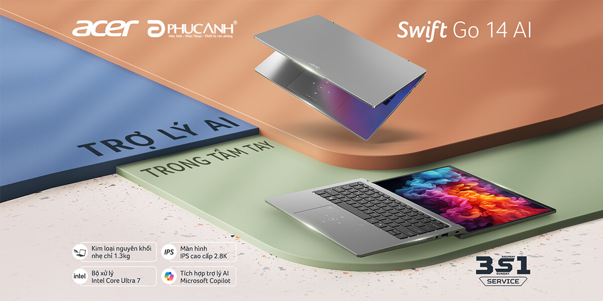 Acer Swift Go 14: Laptop AI thiết thực nhất giá chỉ từ 20 triệu