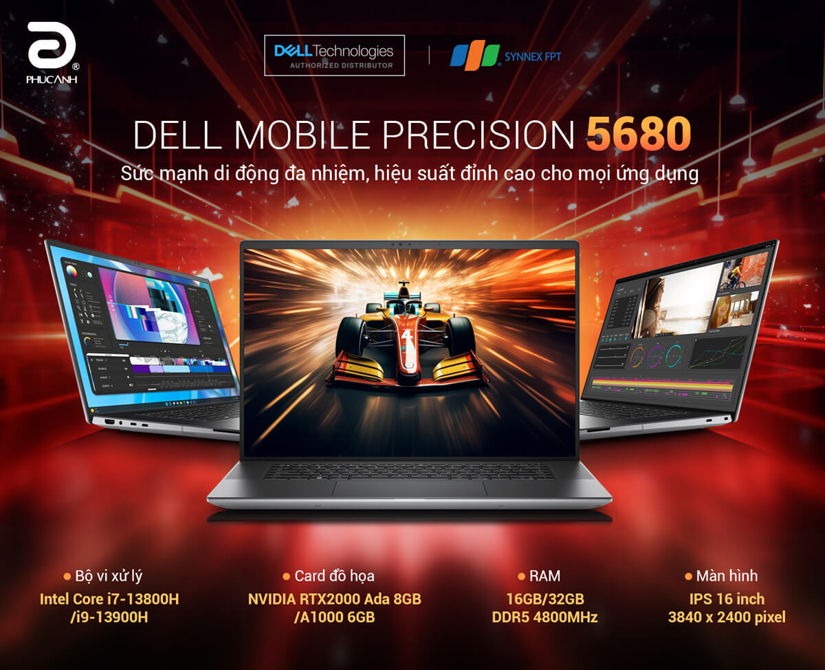 Dell Mobile Precision Workstation 5680: Sức mạnh di động đa nhiệm, hiệu suất đỉnh cao cho mọi ứng dụng