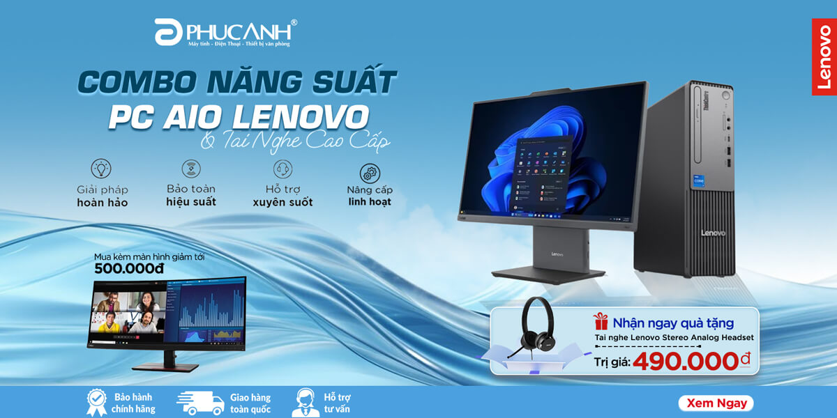 [Khuyến Mại] Máy tính PC AIO Doanh Nghiệp - Làm việc dễ dàng cùng máy tính Lenovo