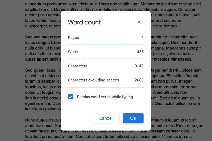 Cách kiểm tra số lượng từ trên Google Docs