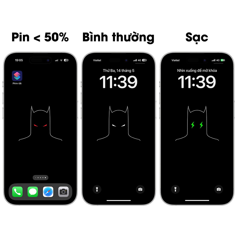 Hướng dẫn cài phím tắt hình nền tự động thay đổi theo chế độ pin trên iPhone