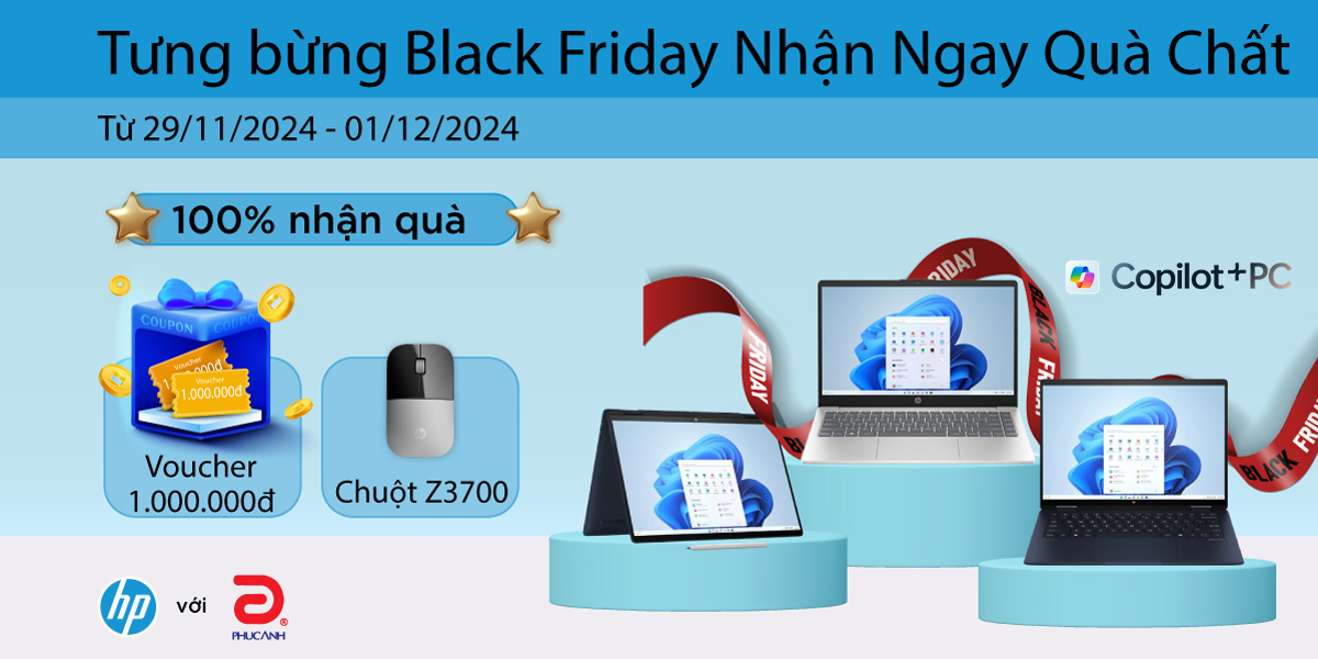 [Khuyến Mại] Black Friday HP - Chớp Voucher Đỉnh - Nhận Ngay Quà Chất