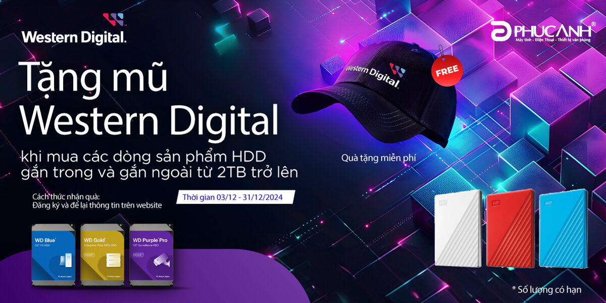 [Khuyến Mại] Tặng mũ WD cực chất khi mua ổ cứng 2TB trở lên