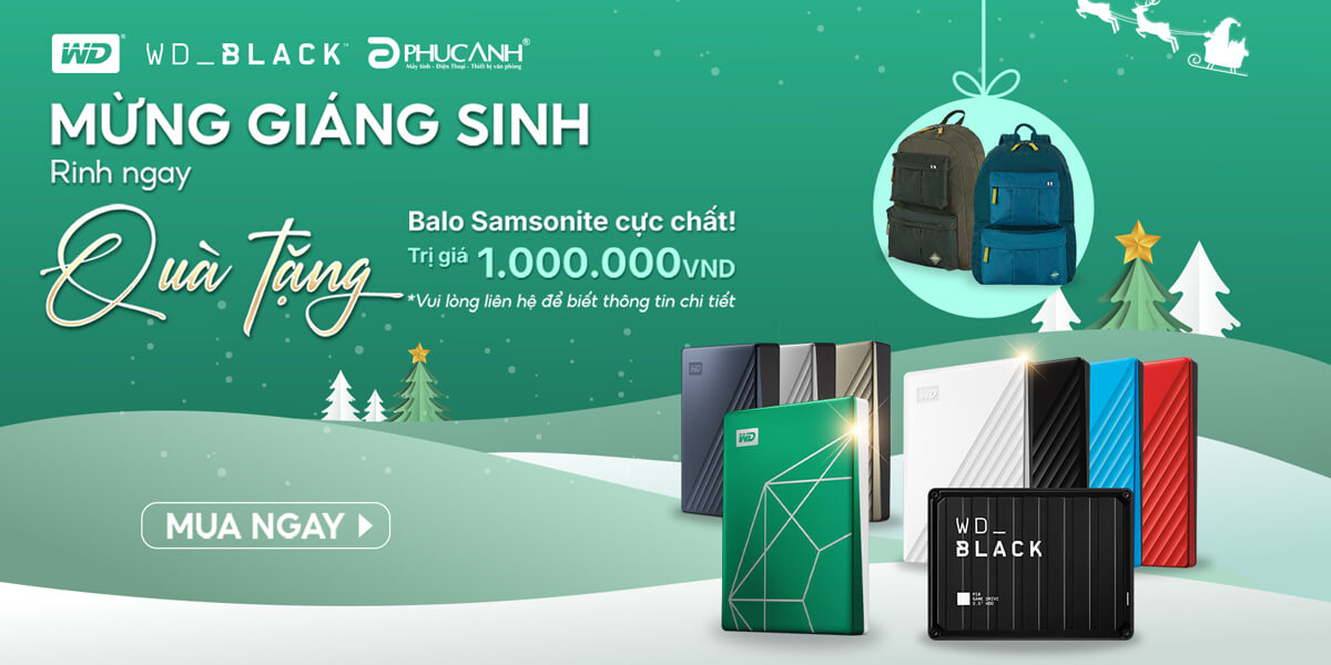 [Khuyến Mại] Mừng Giáng Sinh Rinh Ngay Balo cực chất với ổ cứng WD