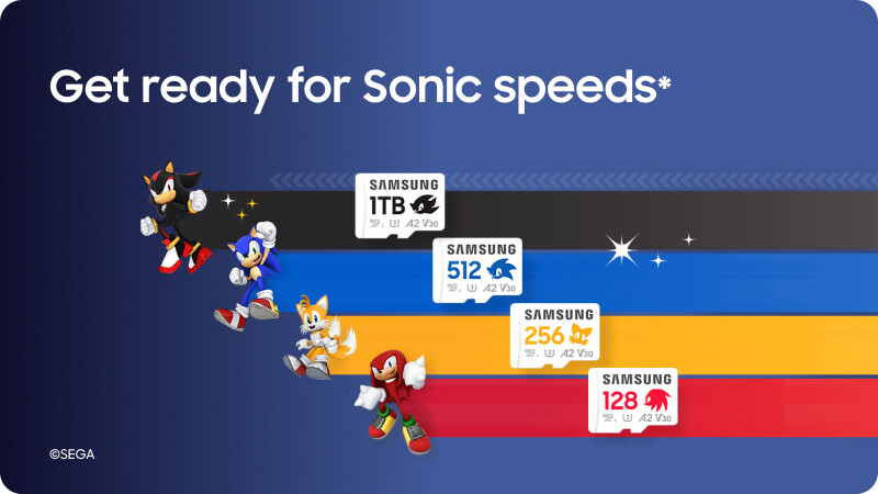 Samsung hợp tác với SEGA ra mắt thẻ nhớ microSD Sonic the Hedgehog PRO Plus