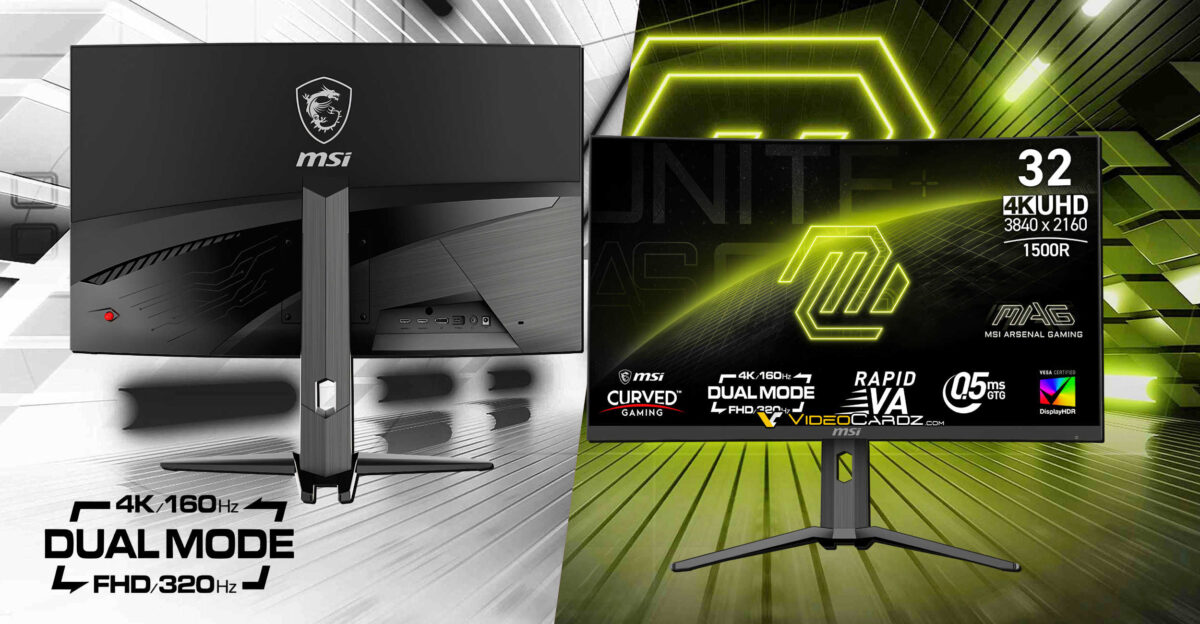 MSI ra mắt màn hình cong VA 31,5″ 4K 160Hz & FHD 320Hz Dual-Mode