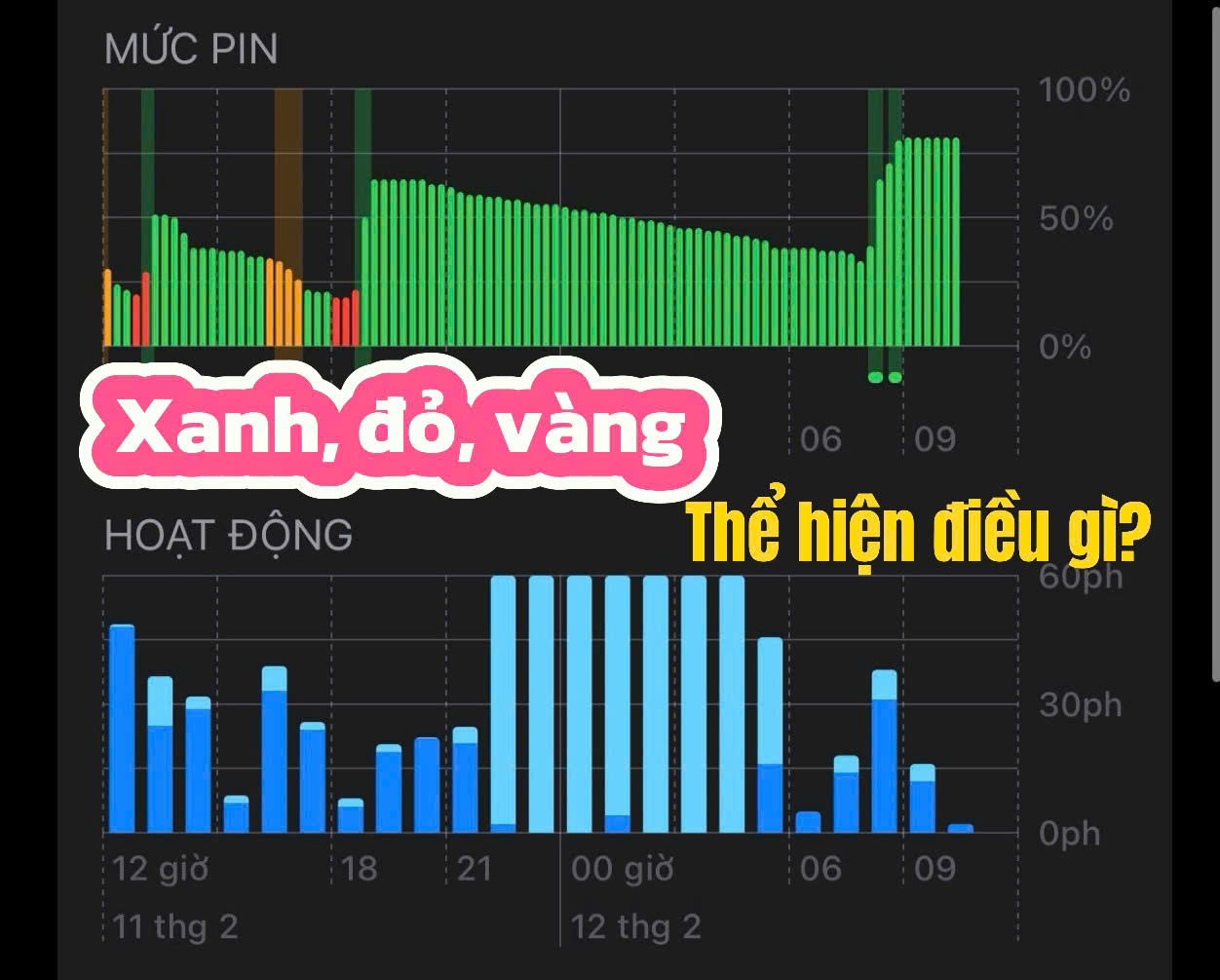 Ý nghĩa màu sắc trên biểu đồ phân tích PIN của iPhone có thể bạn chưa biết