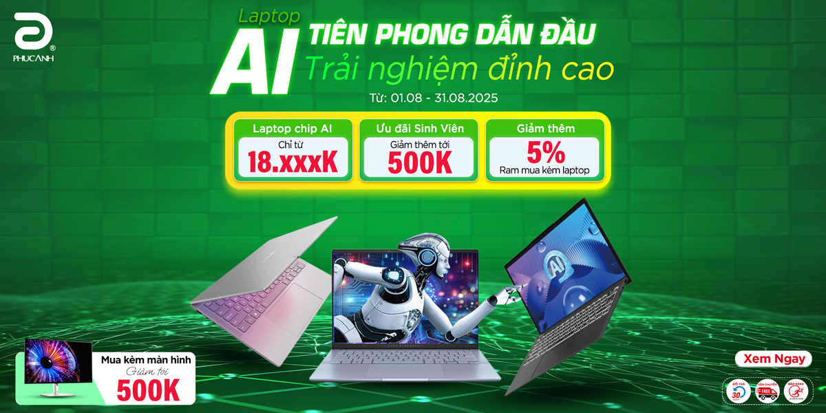 [Khuyến Mãi] Laptop AI - Tiên phong dẫn đầu - Trải nghiệm đỉnh cao