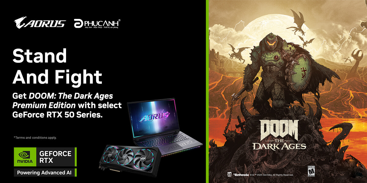 [Khuyến Mãi] Nhận game DOOM: The Dark Ages khi mua VGA Gigabyte NVIDIA GEFORCE RTX™ 50 SERIES