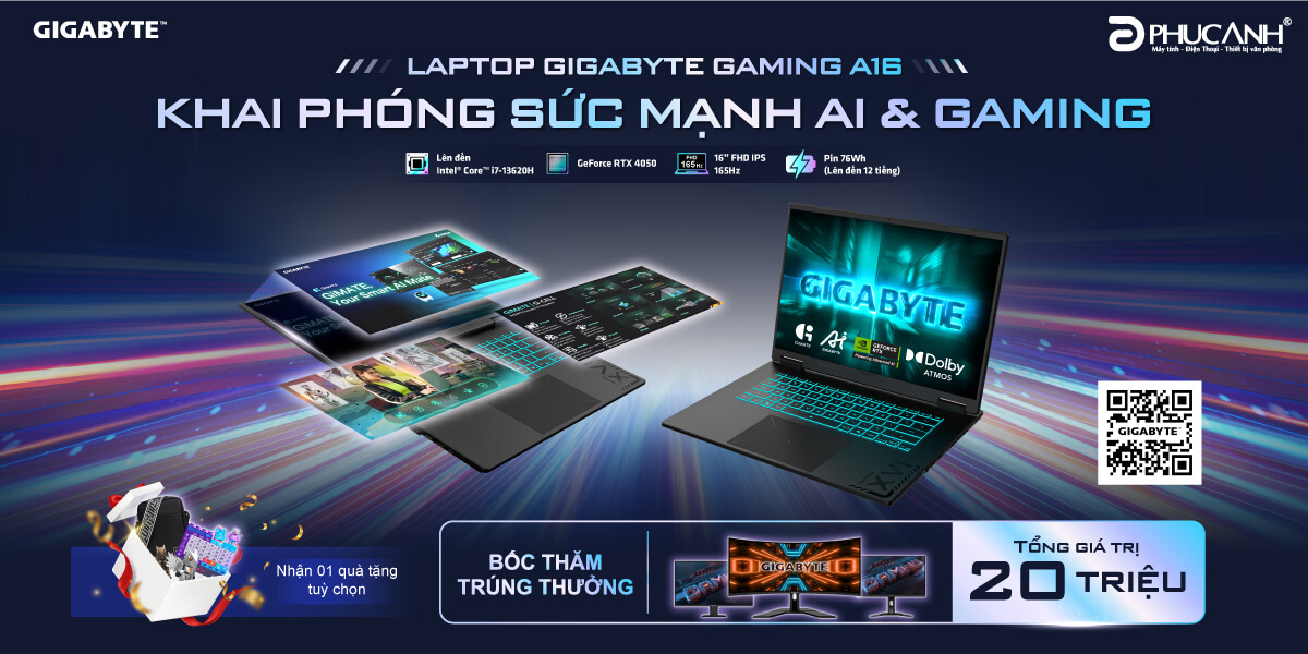 [Khuyến Mãi] Khai Phóng Sức Mạnh AI & Gaming Với Laptop Gigabyte Gaming A16