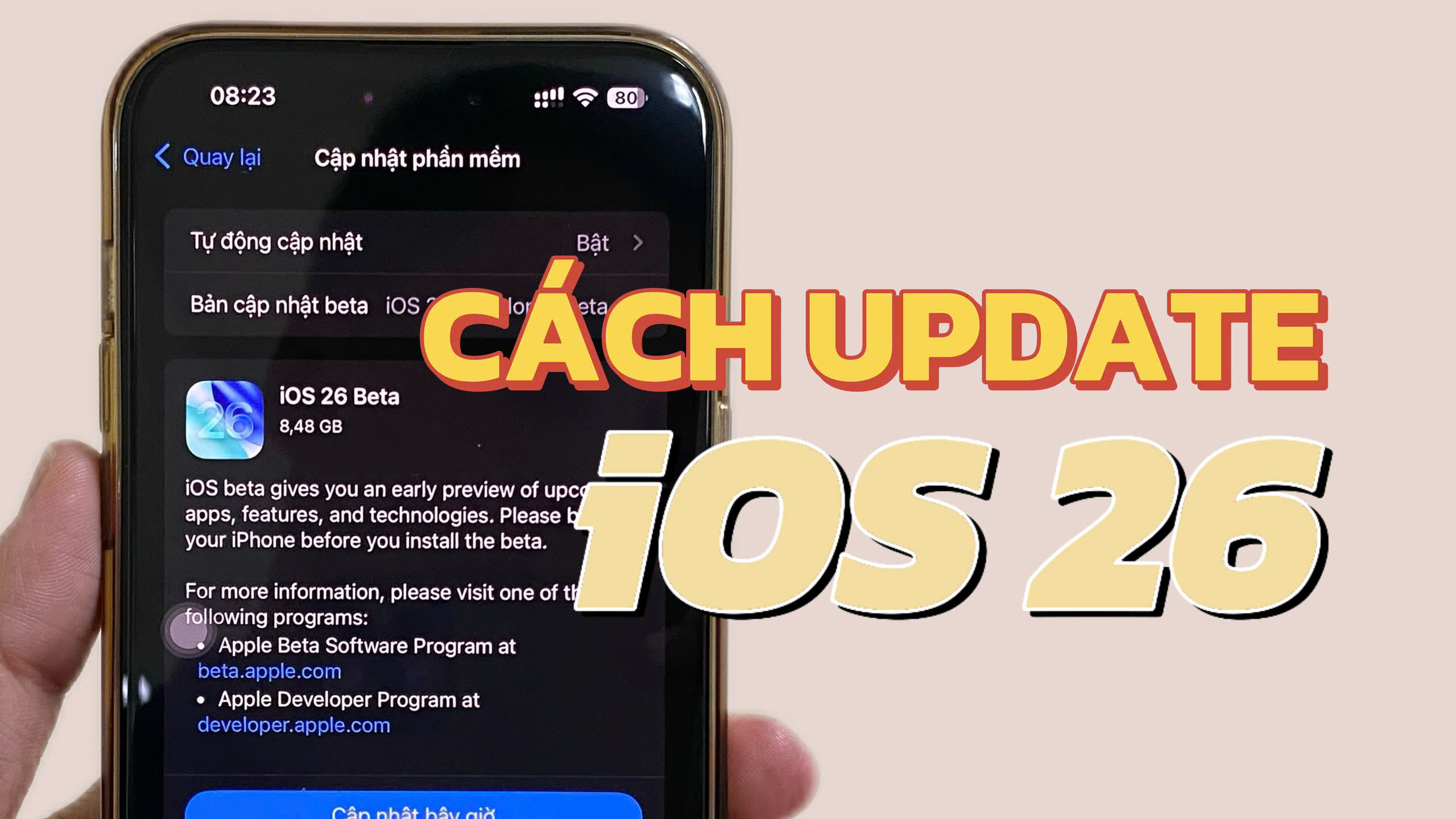 Hướng dẫn cách nâng cấp lên iOS 26 Developer Beta