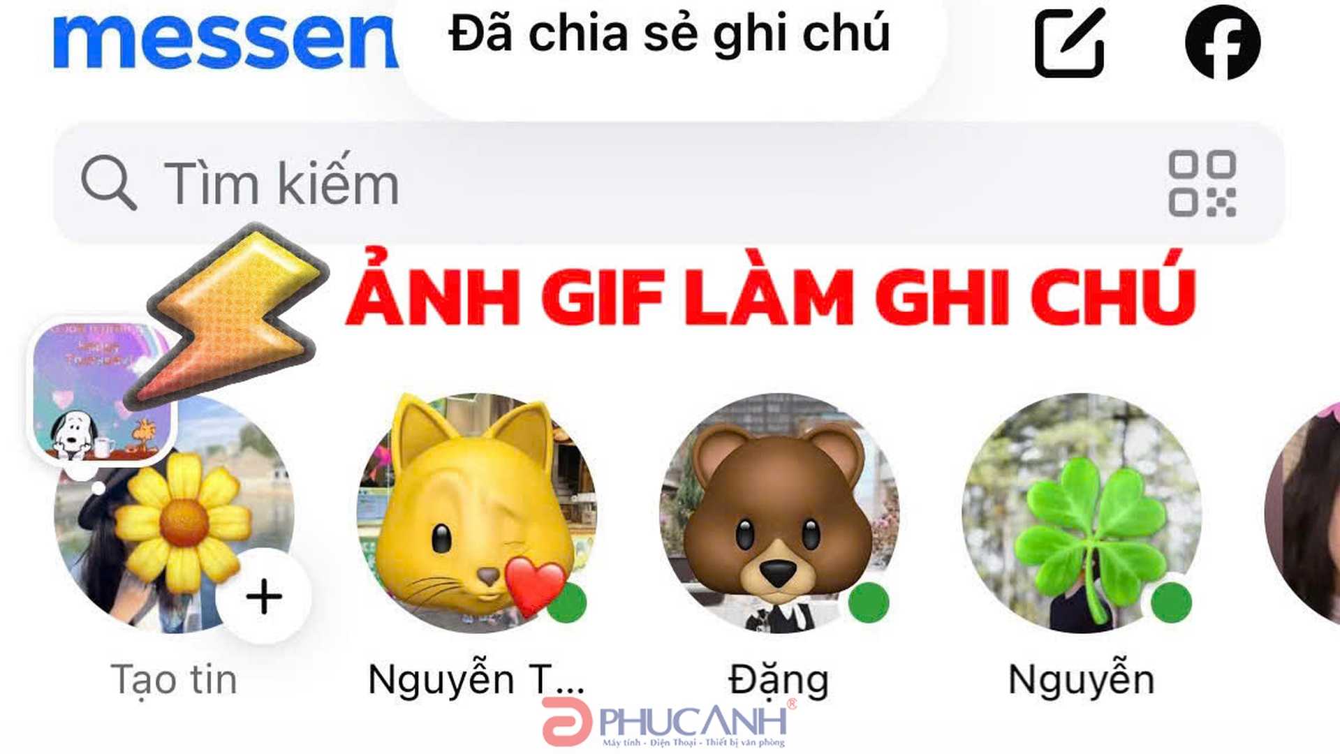 Hướng dẫn cách đặt ảnh GIF làm ghi chú trên Messenger