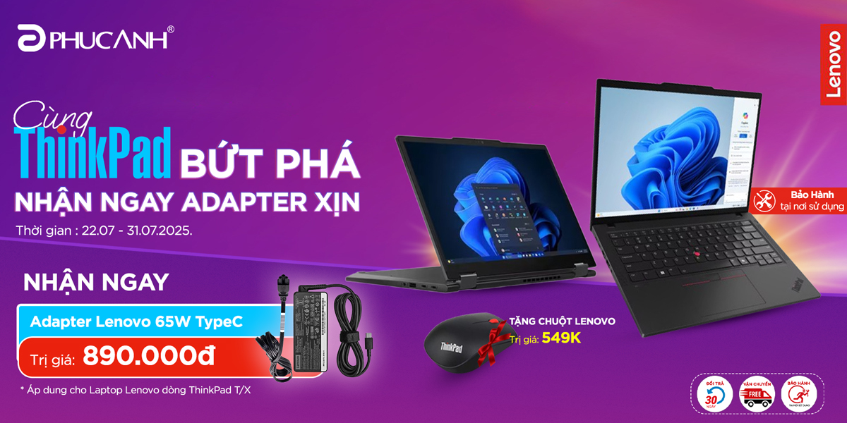 [Khuyến Mãi] Cùng ThinkPad bứt phá - Nhận ngay Adapter xịn