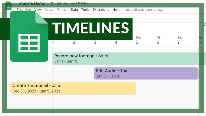 Hướng dẫn tạo dòng thời gian Timeline trong Google Sheets dễ dàng 
