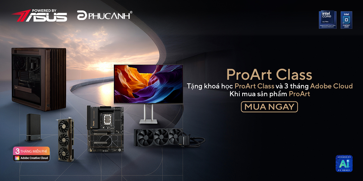 [Khuyến Mại] Mua ASUS ProArt – Nhận Adobe miễn phí & 10 khóa học sáng tạo độc quyền