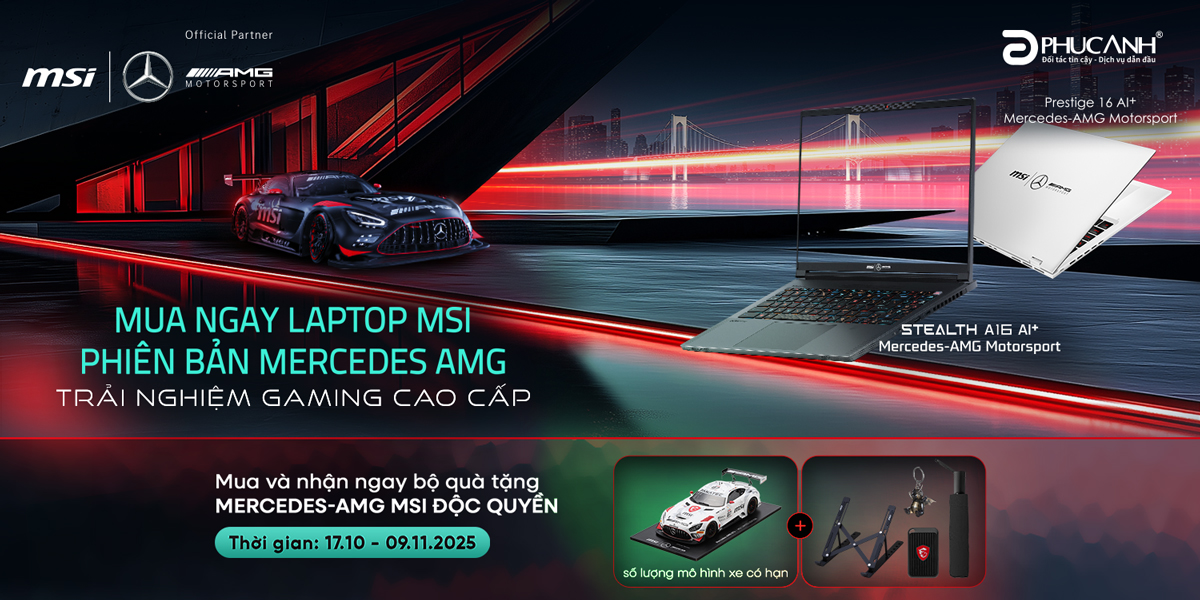 [Khuyến Mại] Mua ngay laptop MSI x Mercedes AMG - Trải nghiệm gaming cao cấp