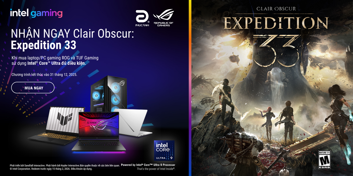 [Khuyến Mại] MUA LAPTOP ASUS ROG TRANG BỊ INTEL® CORE™ ULTRA – NHẬN TỰA GAME CLAIR OBSCUR: EXPEDITION 33