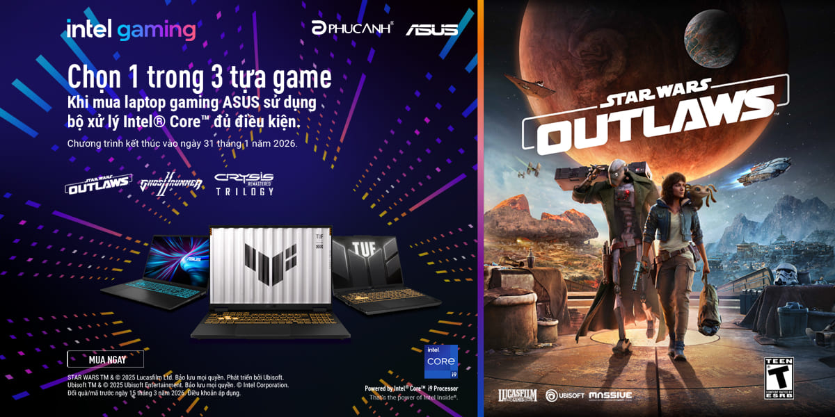 [Khuyến Mại] MUA LAPTOP GAMING ASUS TRANG BỊ BỘ VI XỬ LÝ INTEL® CORE™ – CHỌN 1 TRONG 3 TỰA GAME HOT 