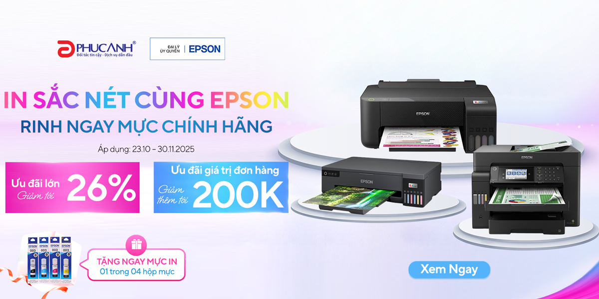 [Khuyến Mãi] In sắc nét cùng EPSON - Rinh ngay mực chính hãng