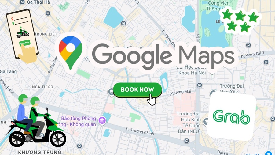 Hướng dẫn đặt xe Grab bằng Google Map trên điện thoại