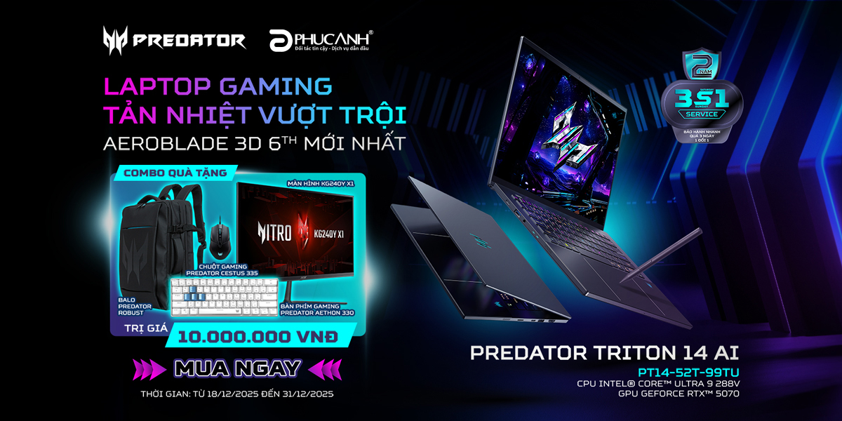 [Khuyến Mại] Laptop Gaming - Tản nhiệt vượt trội